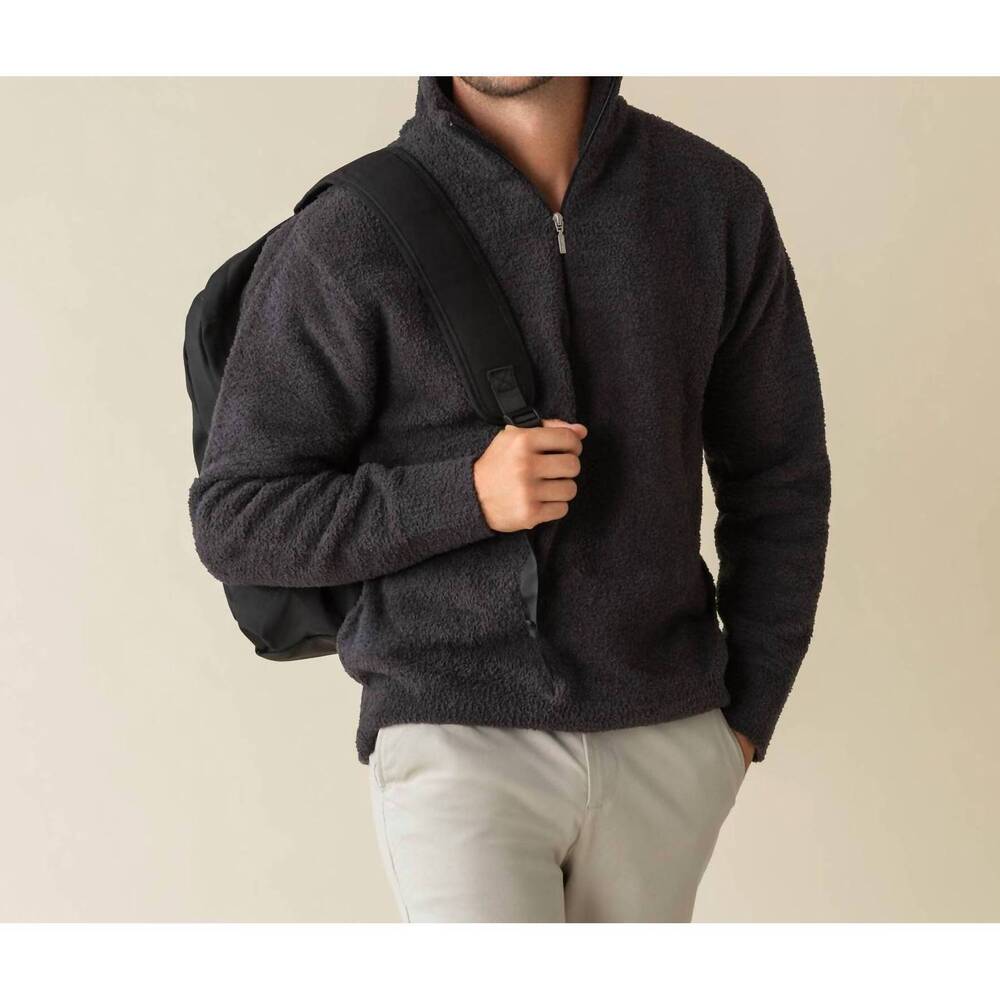 NEW KASHWERE men's textured lightweight jacket in midnight grey